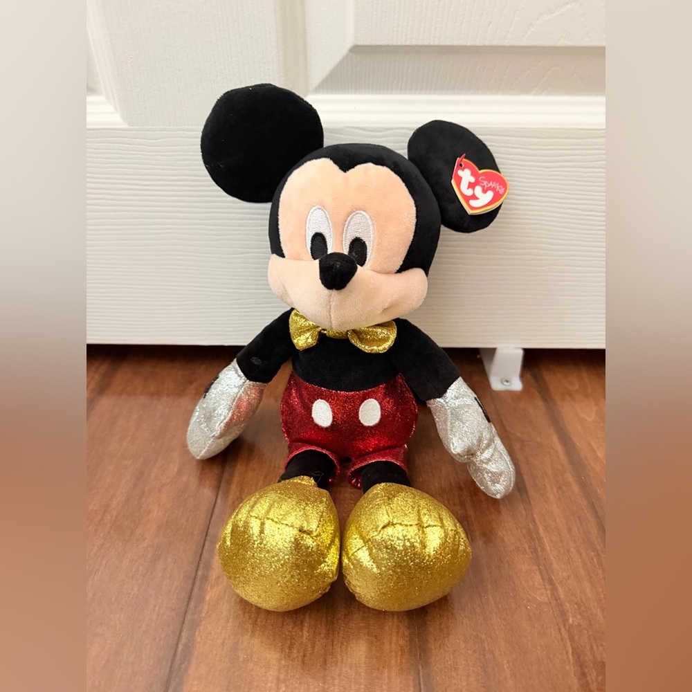 TY Beanie Babies Sparkle Mickey Mouse Stuffed Animal Plush Toy 2022
